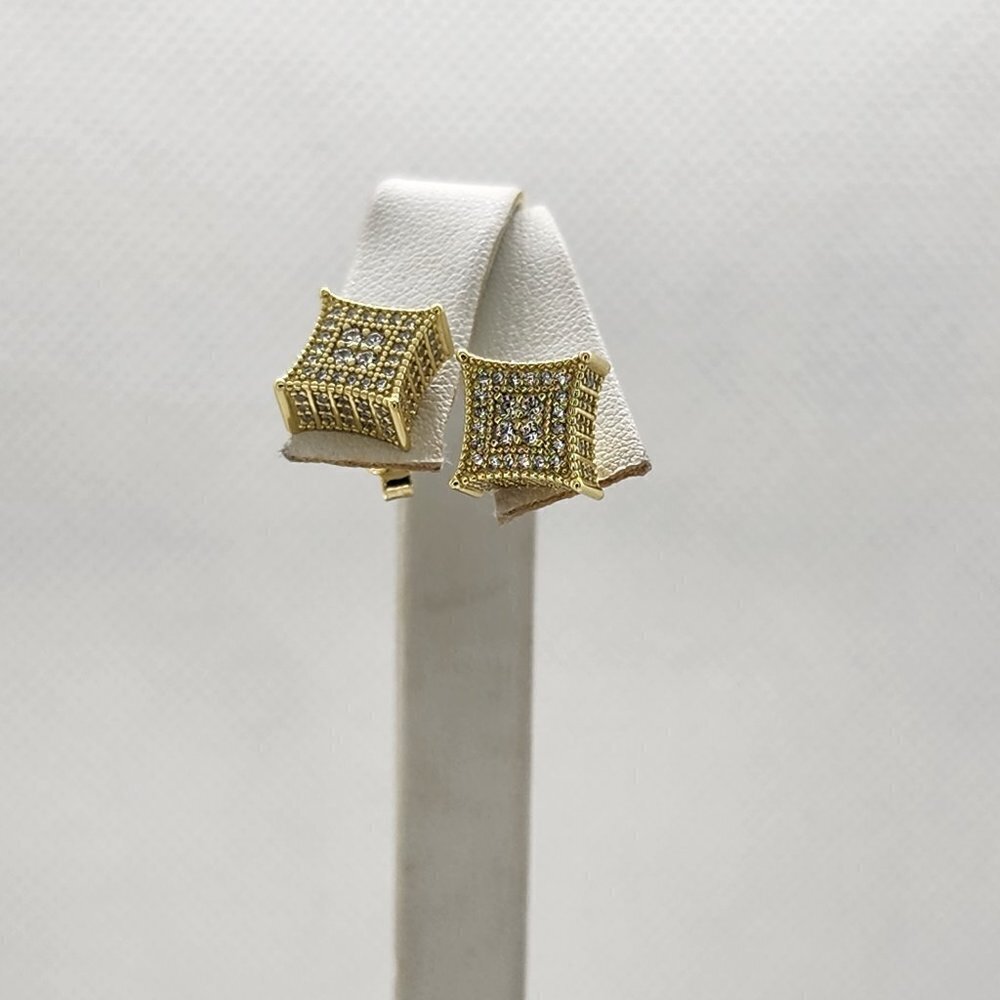 Brand New Sterling Silver 925 Square Cz Earrings